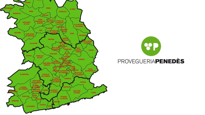 Mapa de la Vegueria Penedès