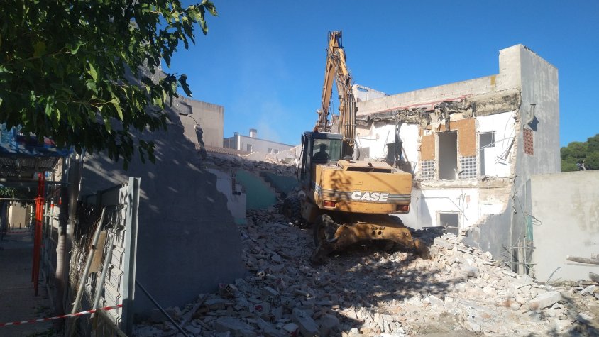 Enderroc de l'anterior edifici el novembre del 2019