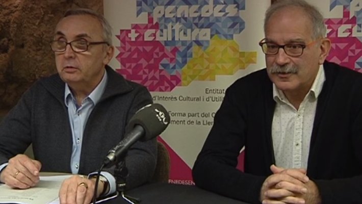 Joan Solé Bordes (secretari de la Secció de Parlar Penedesenc de l’IEP) i Josep Anton Calvet (autor del web).