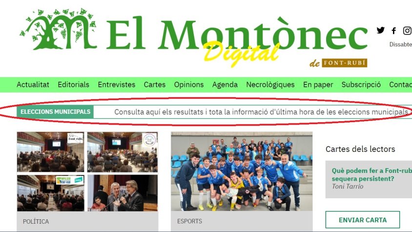 Informació en directe de la jornada electoral a la web del Montònec.